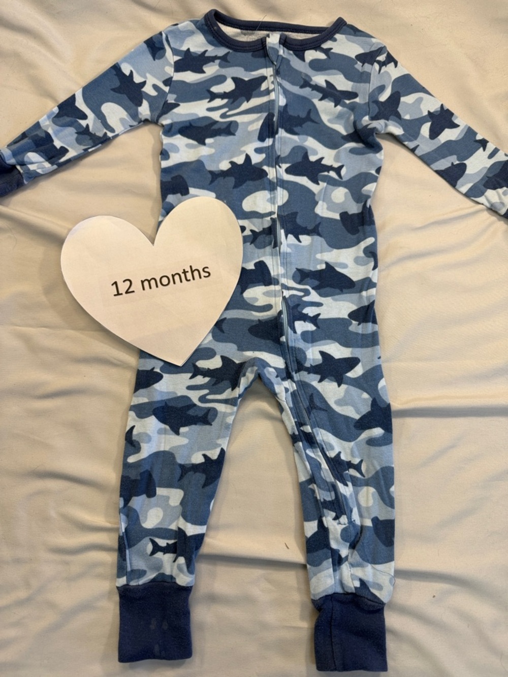 Kids Headquarters - 100% cotton Blue Camo shark design Pajama Blanket Sleeper